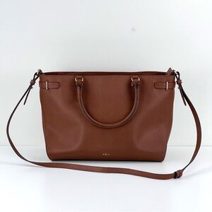 Ralph Lauren Double RL Brown Leather Tote